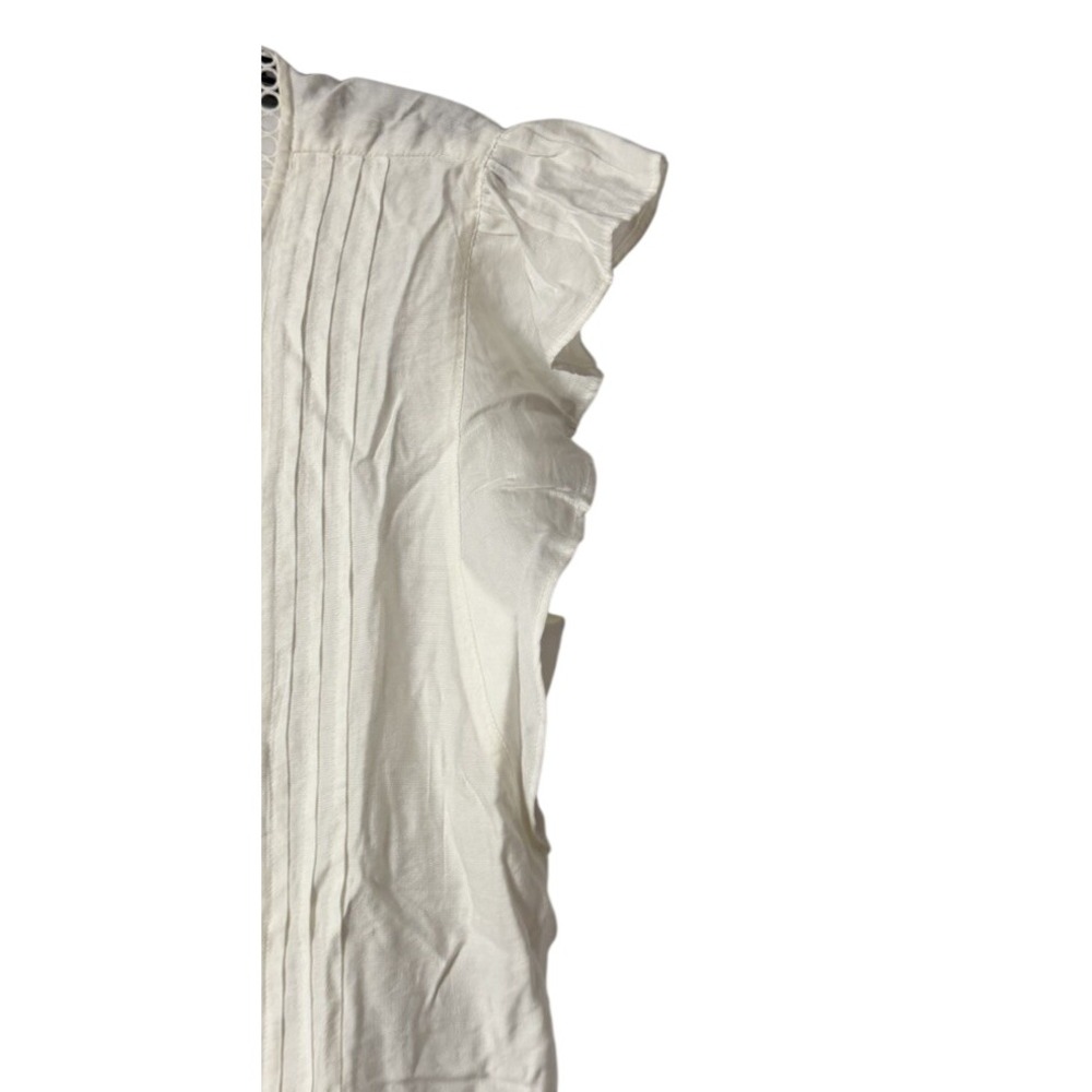 NWT Ann Taylor Womens Short Sleeve White Pullover Top Blouse Shirt Size Large - Picture 7 of 10